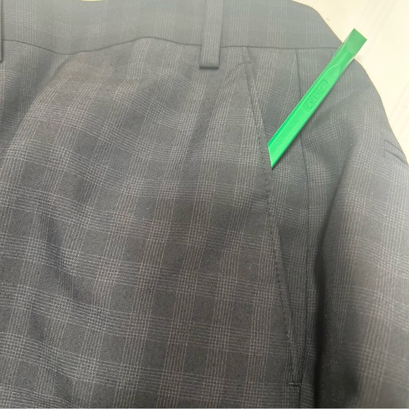 Sean John Fine Custom Tailored Black Checked Uncuffed Trousers Men’s 40Wx29L - Picture 11 of 13